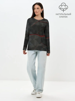 Лонгслив женский. Хлопок / Текстура.