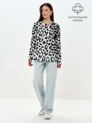 Лонгслив женский. Хлопок / ЯГУАР ТЕКСТУРА