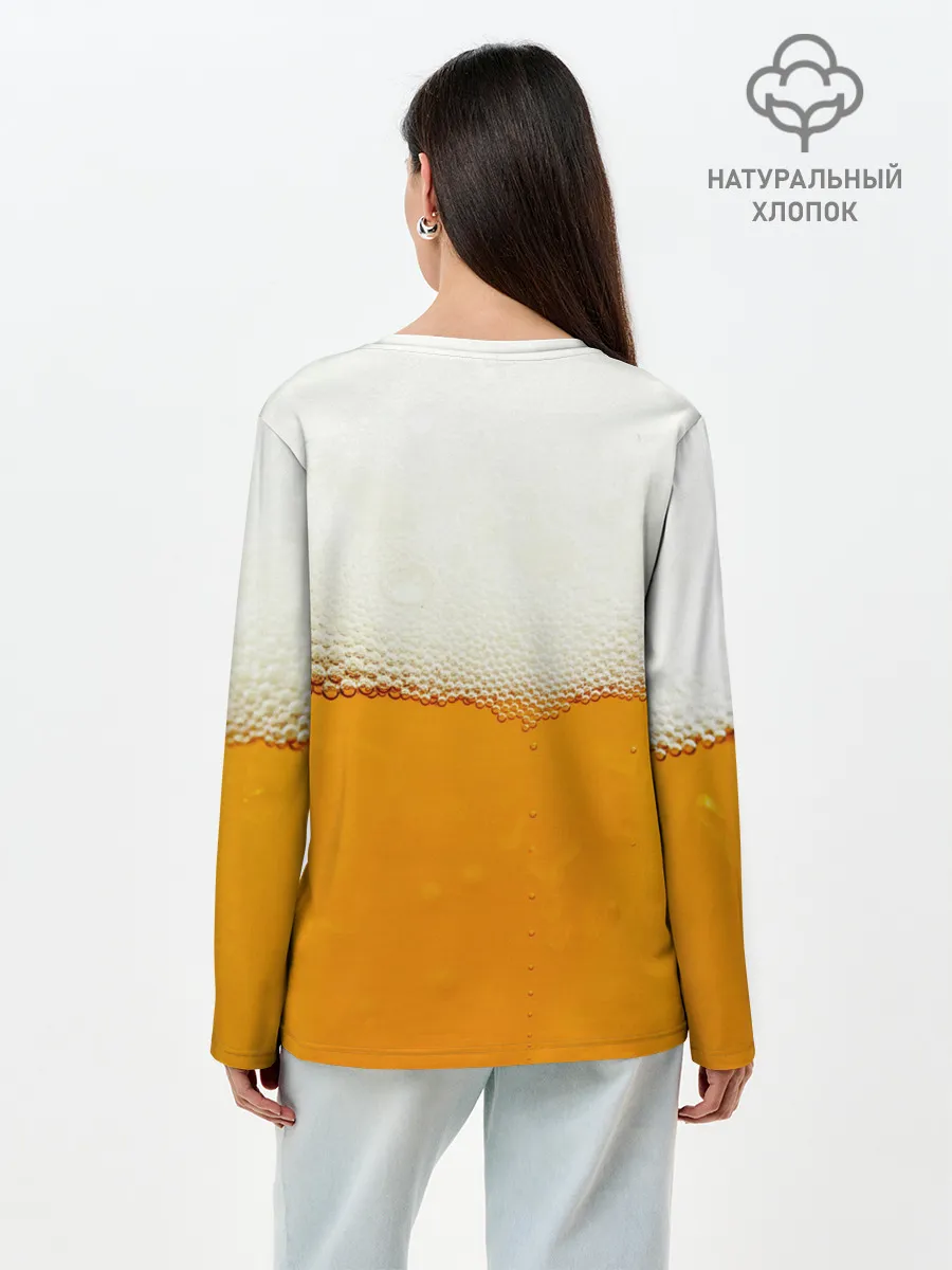 Лонгслив женский. Хлопок / Я ПИВО!