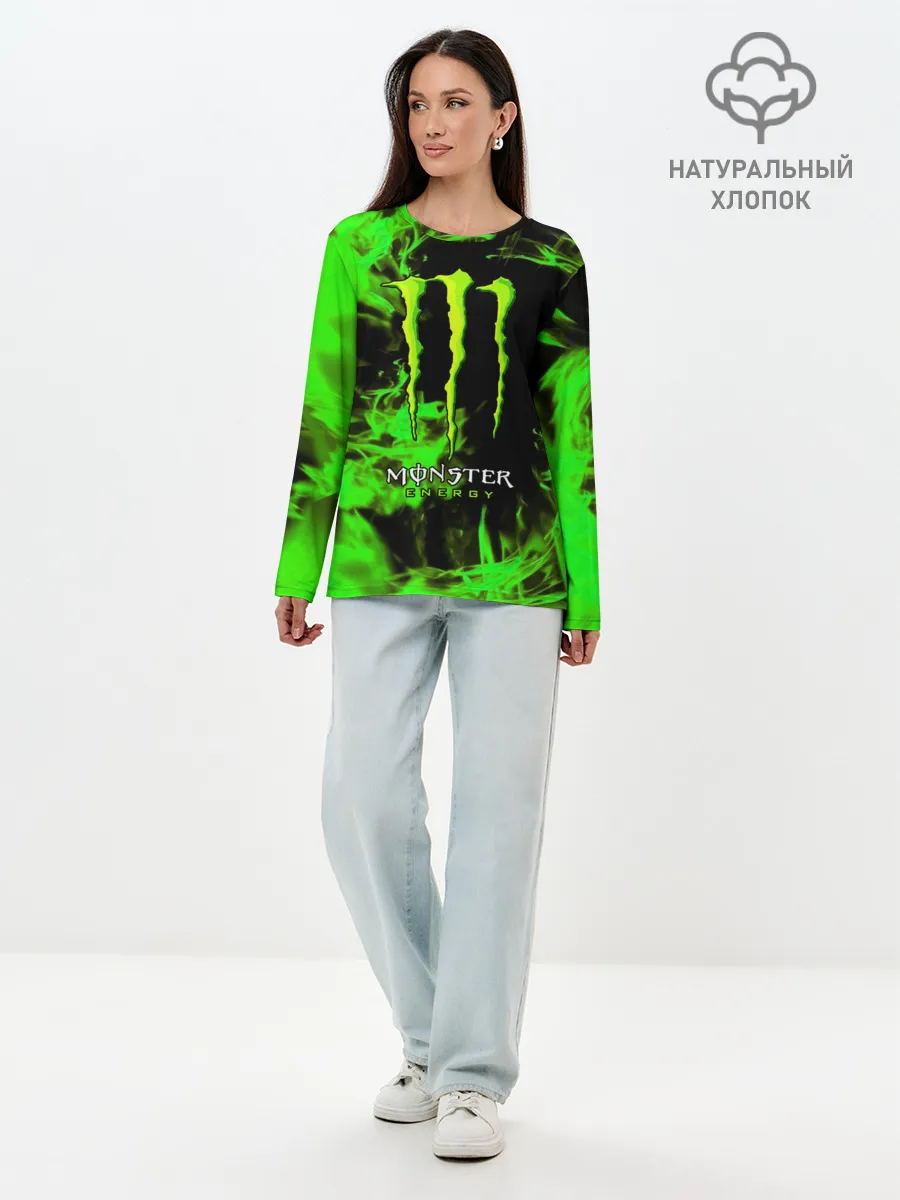 Лонгслив женский. Хлопок / MONSTER ENERGY