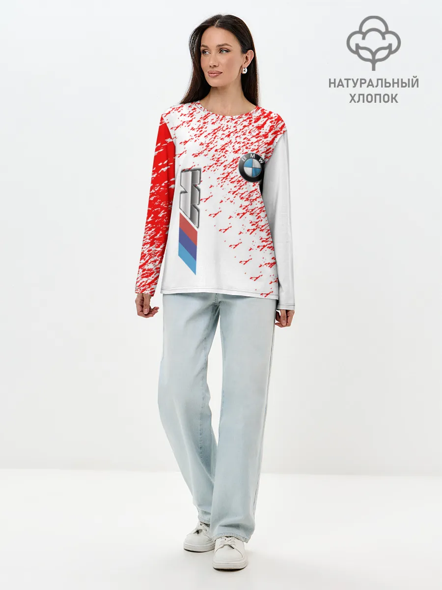 Лонгслив женский. Хлопок / bmw
