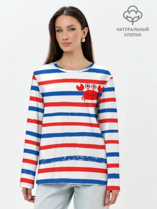 Лонгслив женский. Хлопок / Крабик