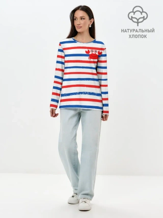 Лонгслив женский. Хлопок / Крабик