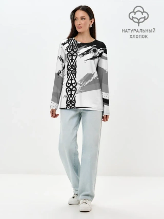 Лонгслив женский. Хлопок / Форма Казахстан