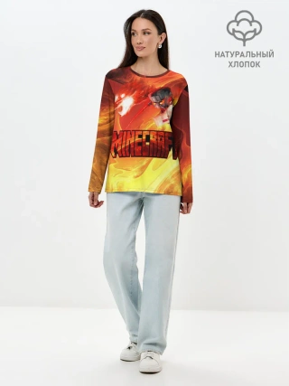 Лонгслив женский. Хлопок / MINECRAFT | ЛАВА