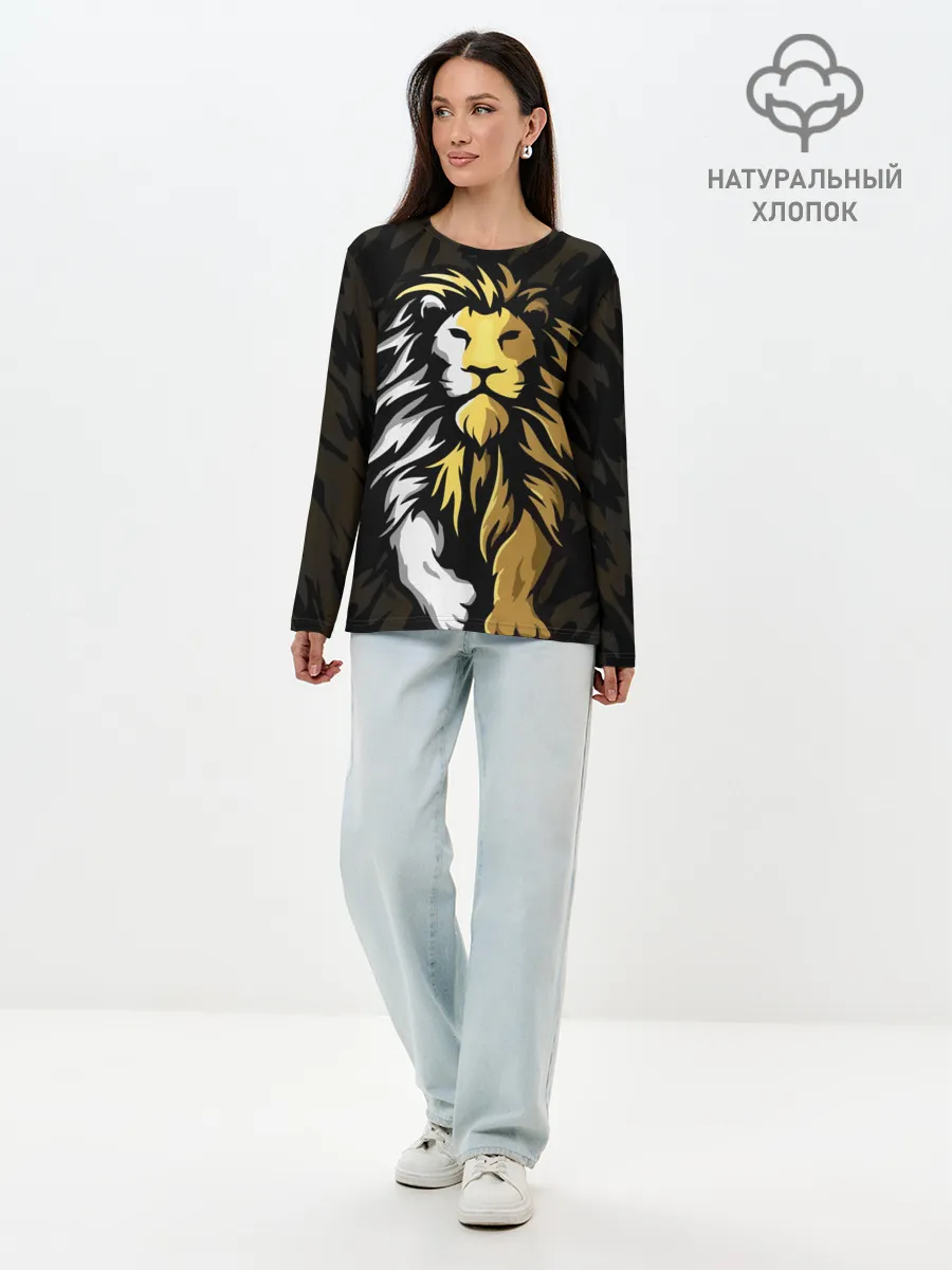 Лонгслив женский. Хлопок / Зверь