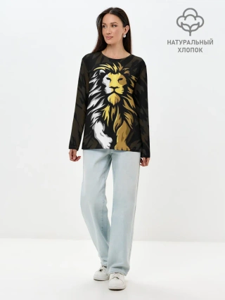 Лонгслив женский. Хлопок / Зверь