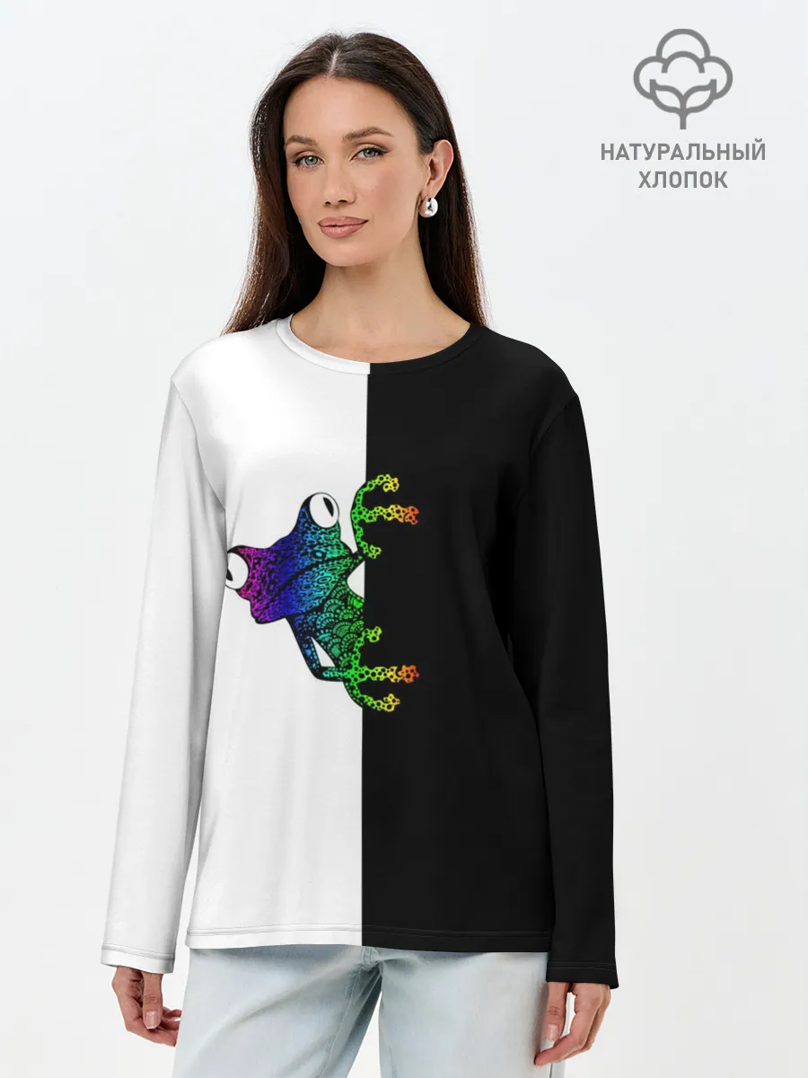 Лонгслив женский. Хлопок / Лягуха