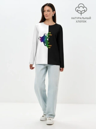 Лонгслив женский. Хлопок / Лягуха