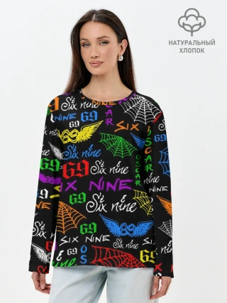 Лонгслив женский. Хлопок / 6IX9INE