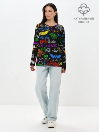 Лонгслив женский. Хлопок / 6IX9INE