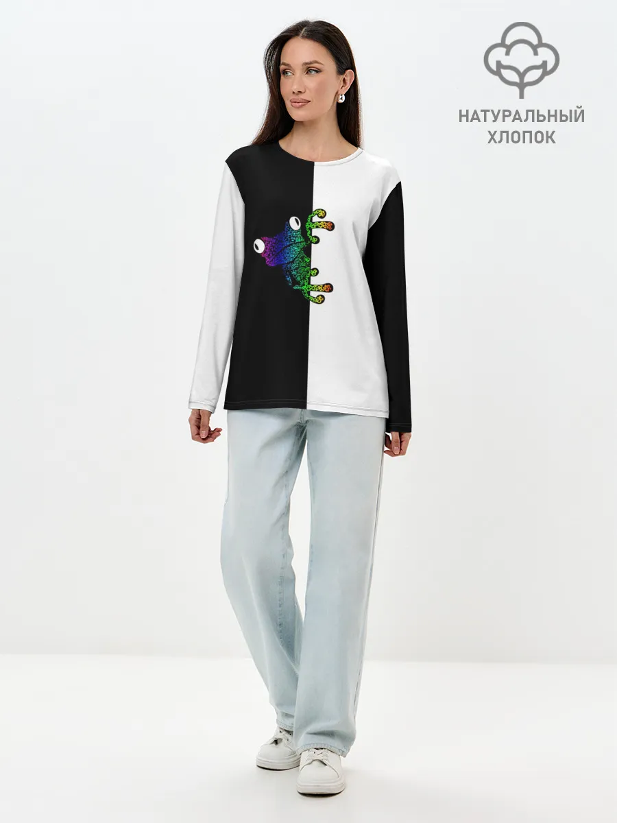 Лонгслив женский. Хлопок / Лягуха