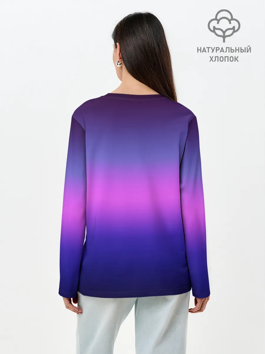 Лонгслив женский. Хлопок / Единорог