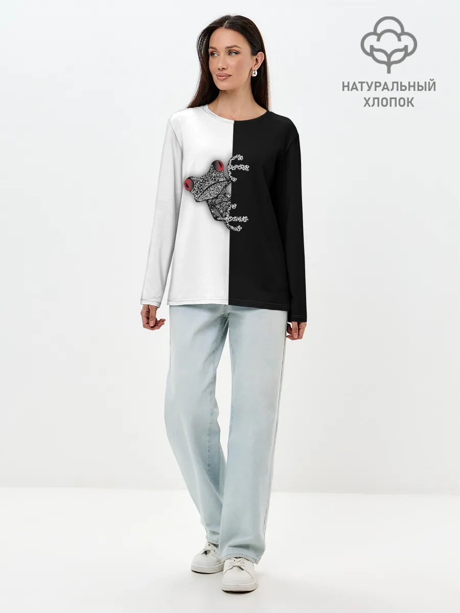 Лонгслив женский. Хлопок / Лягуха