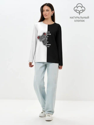 Лонгслив женский. Хлопок / Лягуха