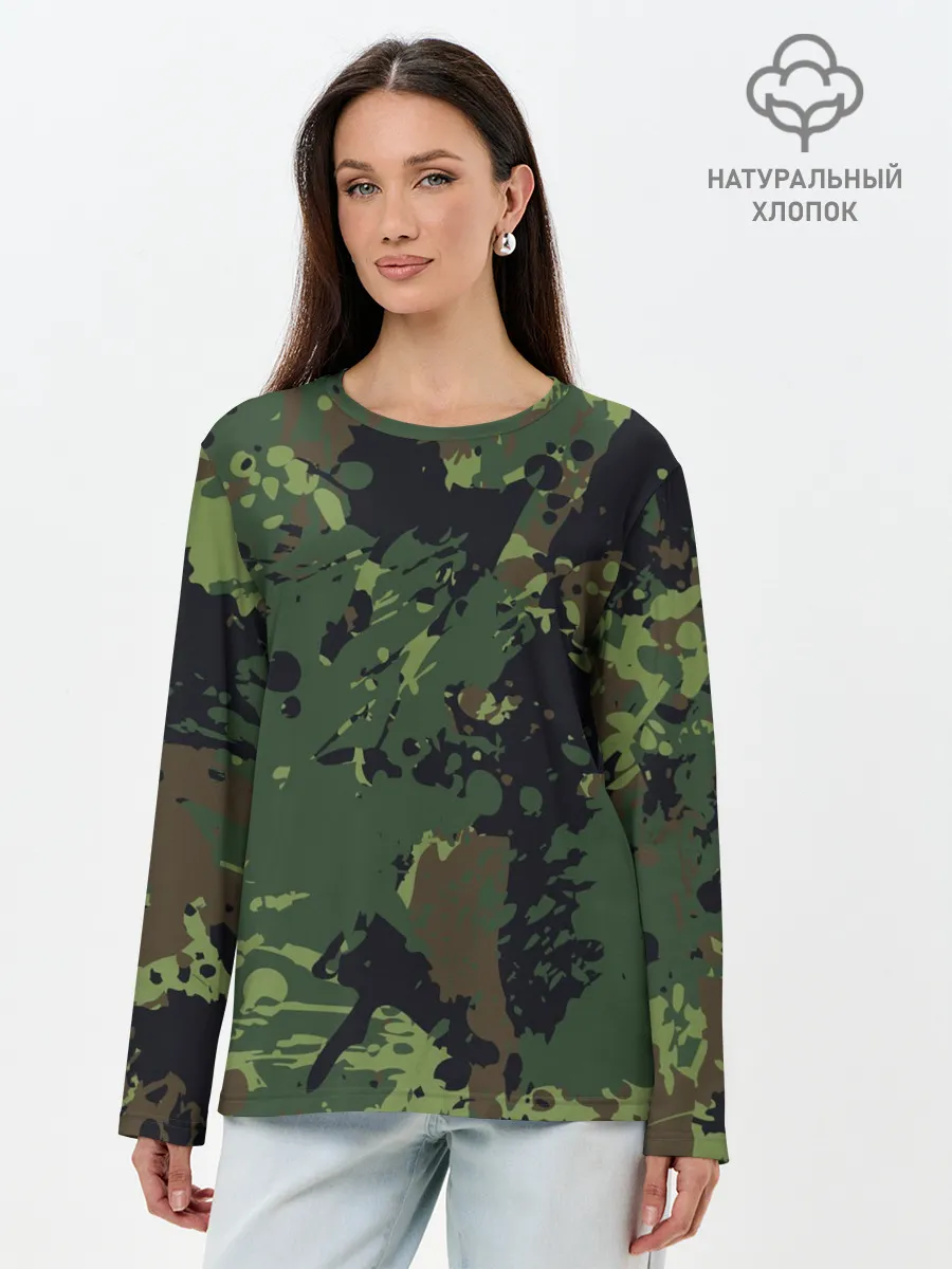 Лонгслив женский. Хлопок / МИЛИТАРИ