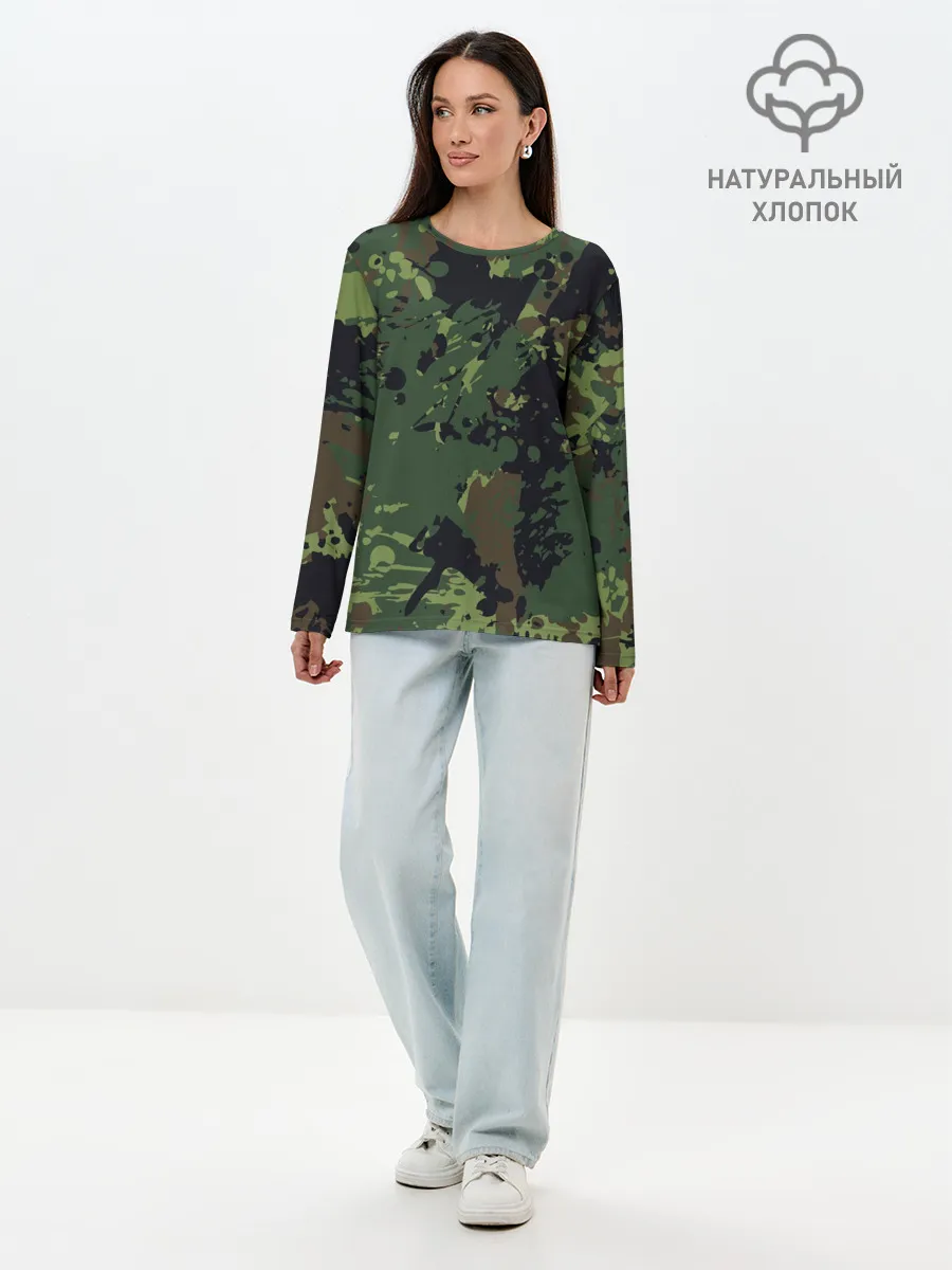 Лонгслив женский. Хлопок / МИЛИТАРИ