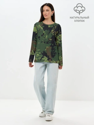 Лонгслив женский. Хлопок / МИЛИТАРИ