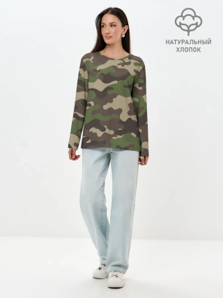 Лонгслив женский. Хлопок / МИЛИТАРИ