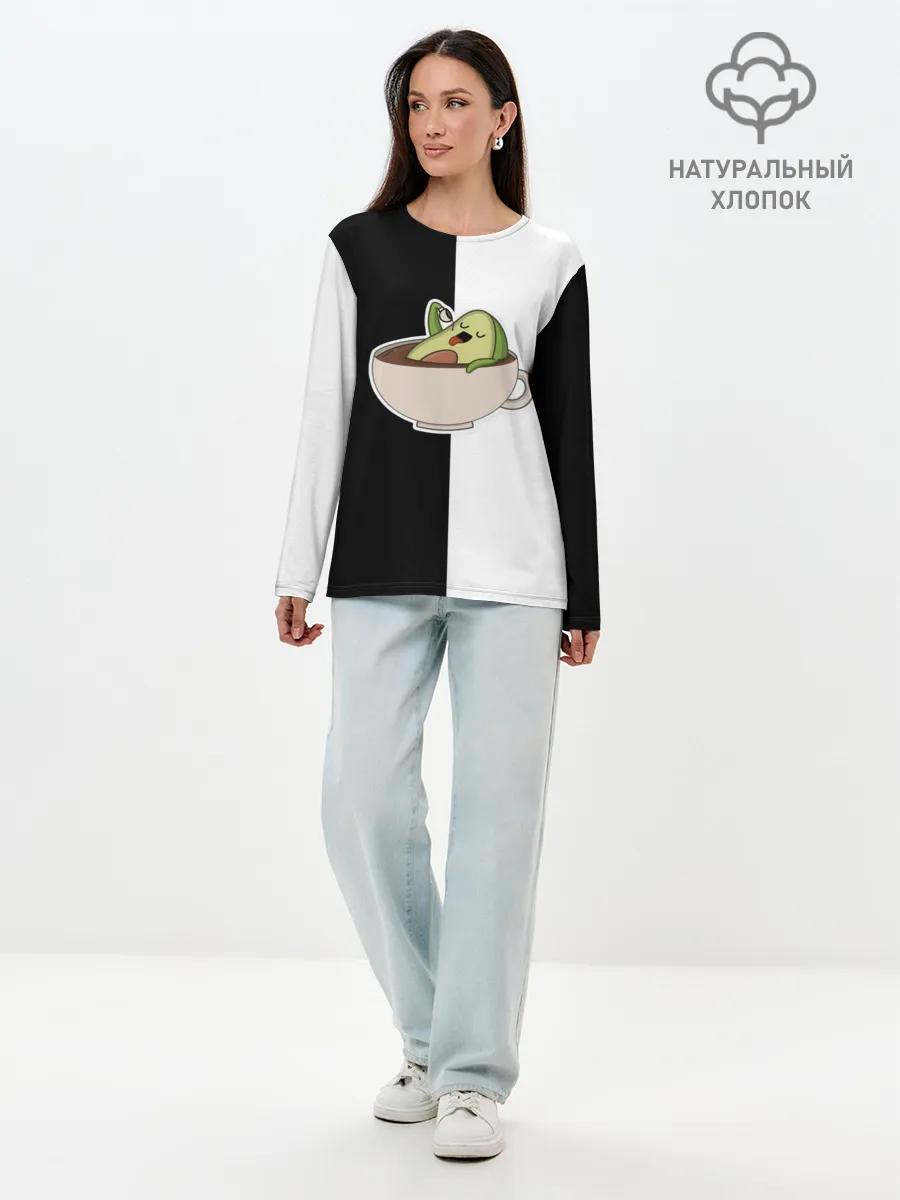 Лонгслив женский. Хлопок / авокадо