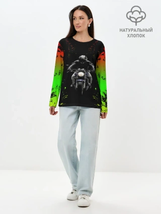 Лонгслив женский. Хлопок / МОТОЦИКЛЫ