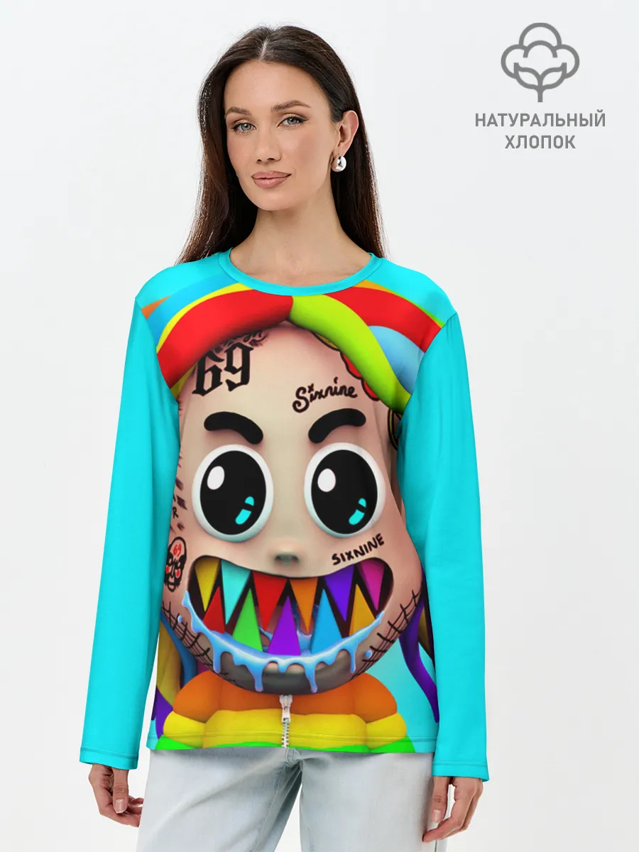 Лонгслив женский. Хлопок / 6IX9INE