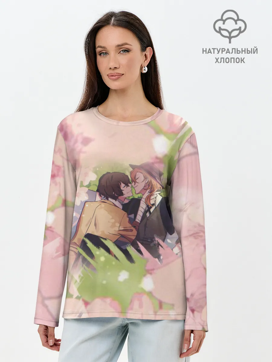 Лонгслив женский. Хлопок / Дазай и Чуя
