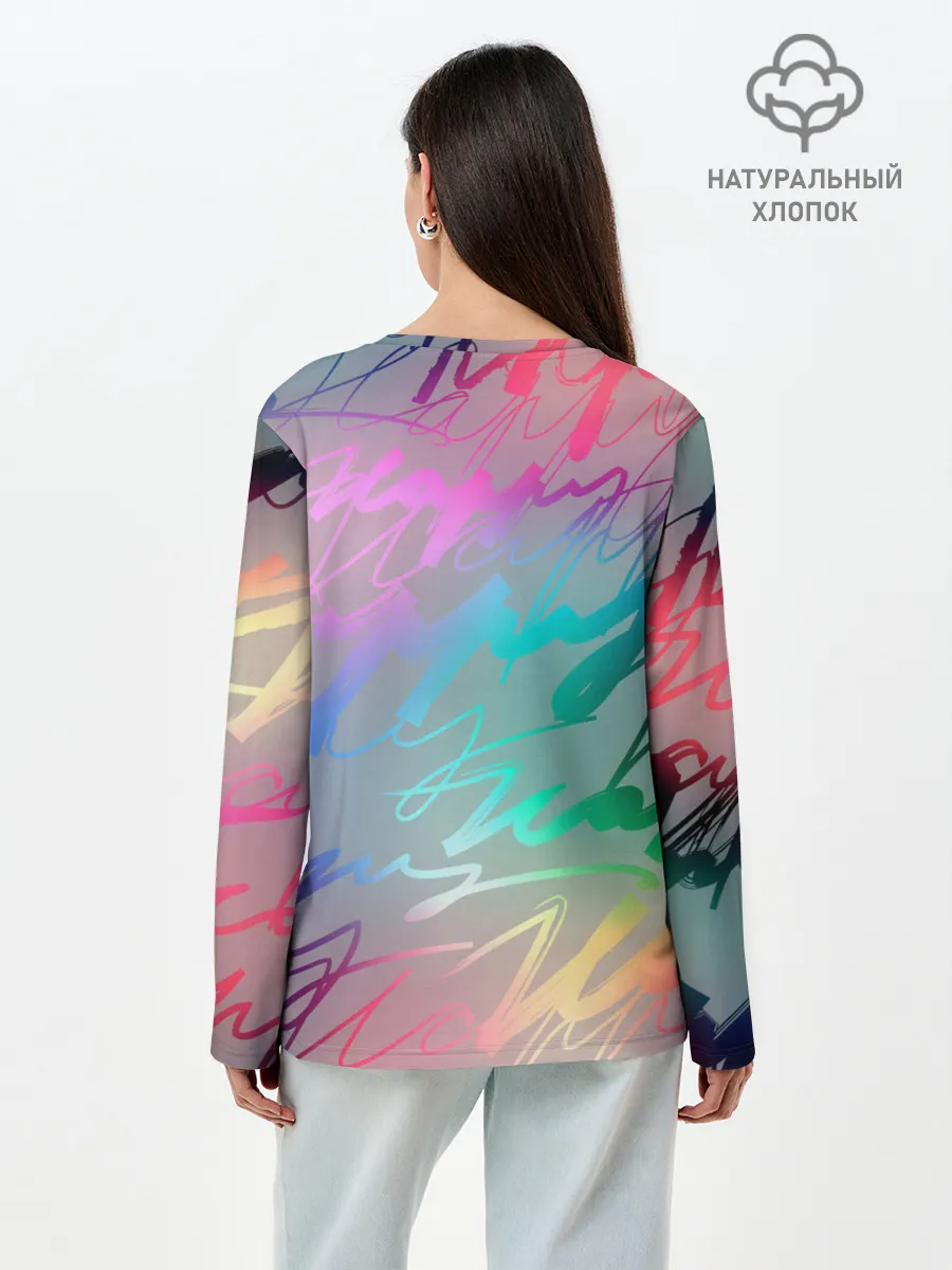 Лонгслив женский. Хлопок / Узоры