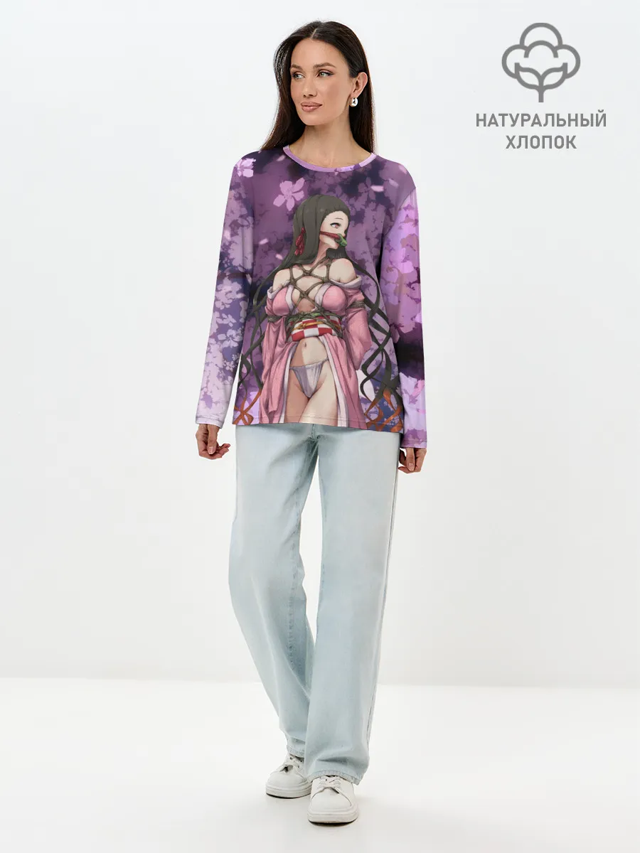 Лонгслив женский. Хлопок / Незуко