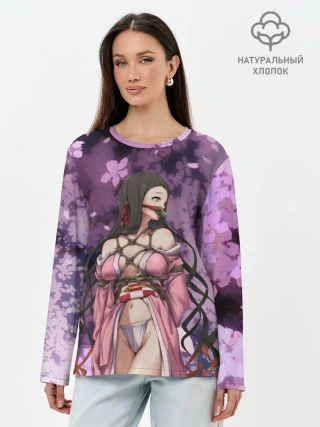 Лонгслив женский. Хлопок / Незуко