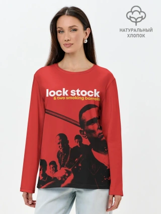 Лонгслив женский. Хлопок / Карты деньги два ствола