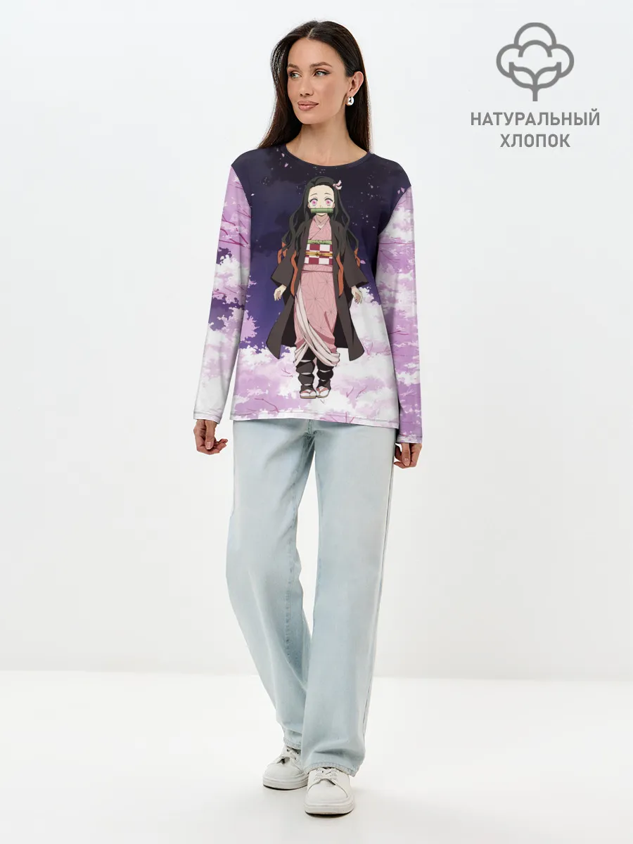 Лонгслив женский. Хлопок / Незуко