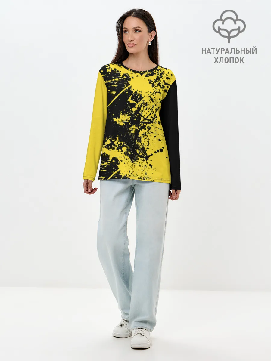 Лонгслив женский. Хлопок / Ночное солнце