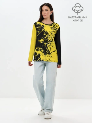 Лонгслив женский. Хлопок / Ночное солнце