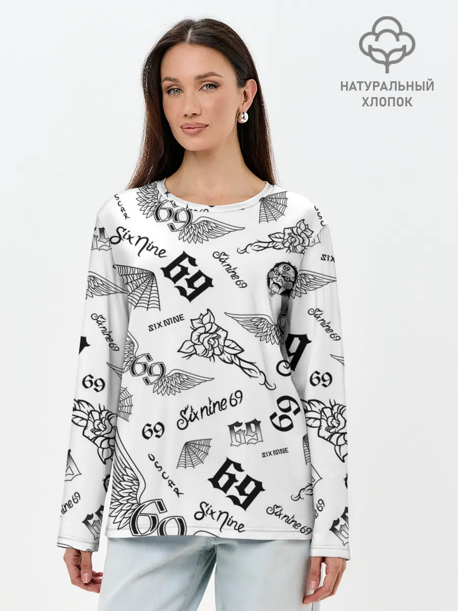 Лонгслив женский. Хлопок / 6IX9INE