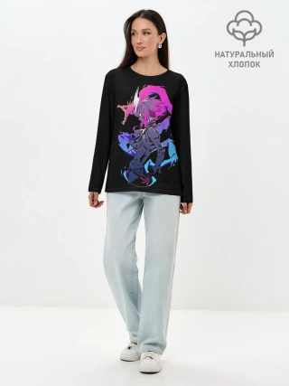 Лонгслив женский. Хлопок / Лио и Дракон