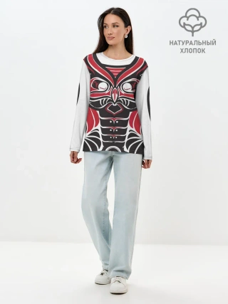 Лонгслив женский. Хлопок / Птица