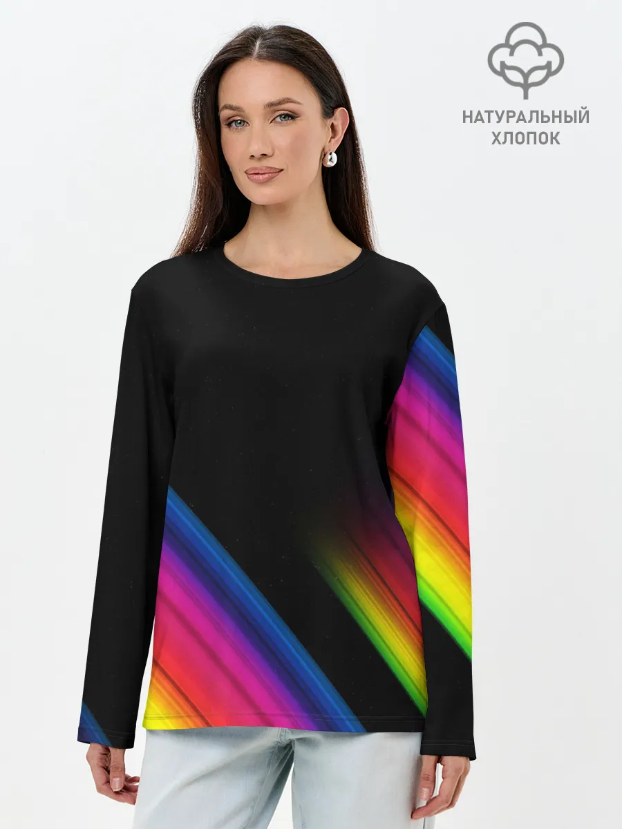 Лонгслив женский. Хлопок / НЕОНОВАЯ ТЕКСТУРА