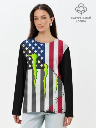 Лонгслив женский. Хлопок / MONSTER ENERGY