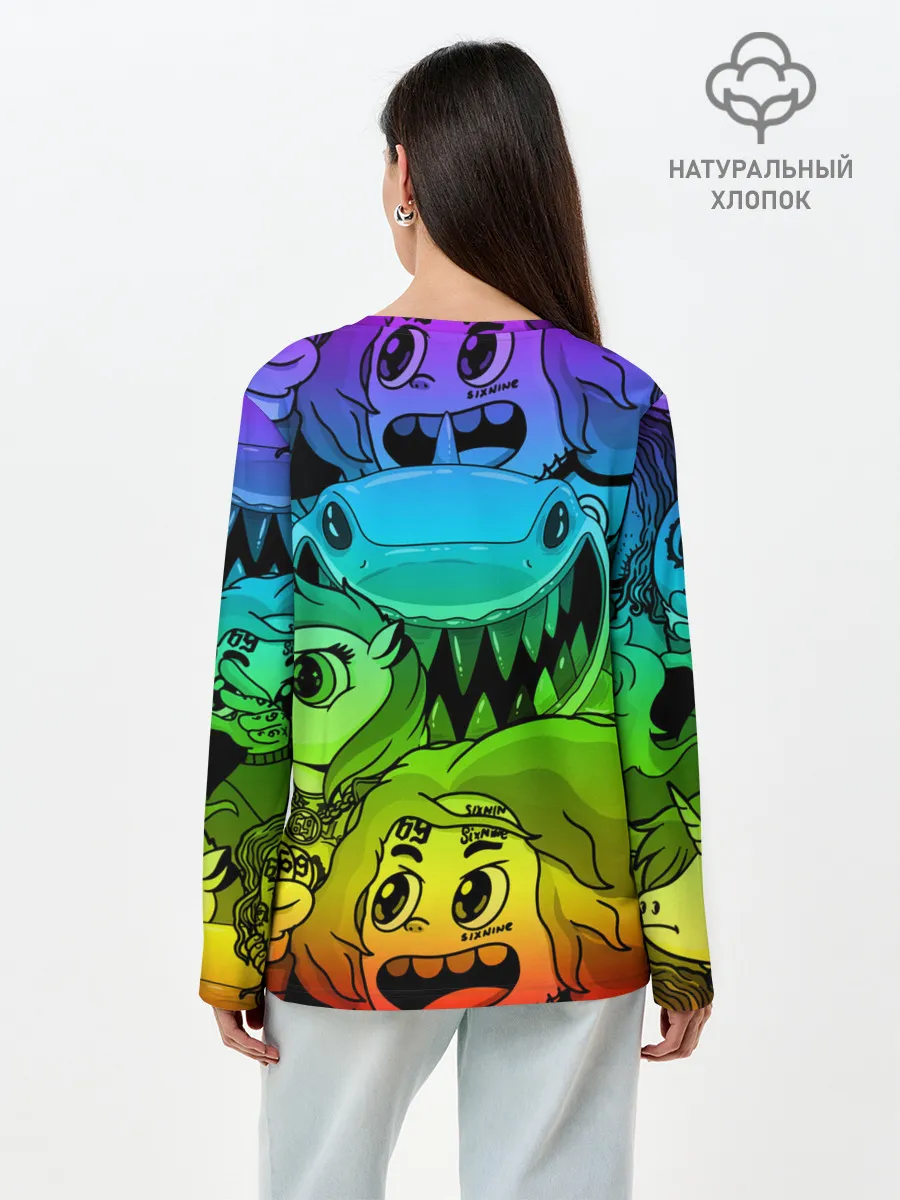 Лонгслив женский. Хлопок / 6IX9INE