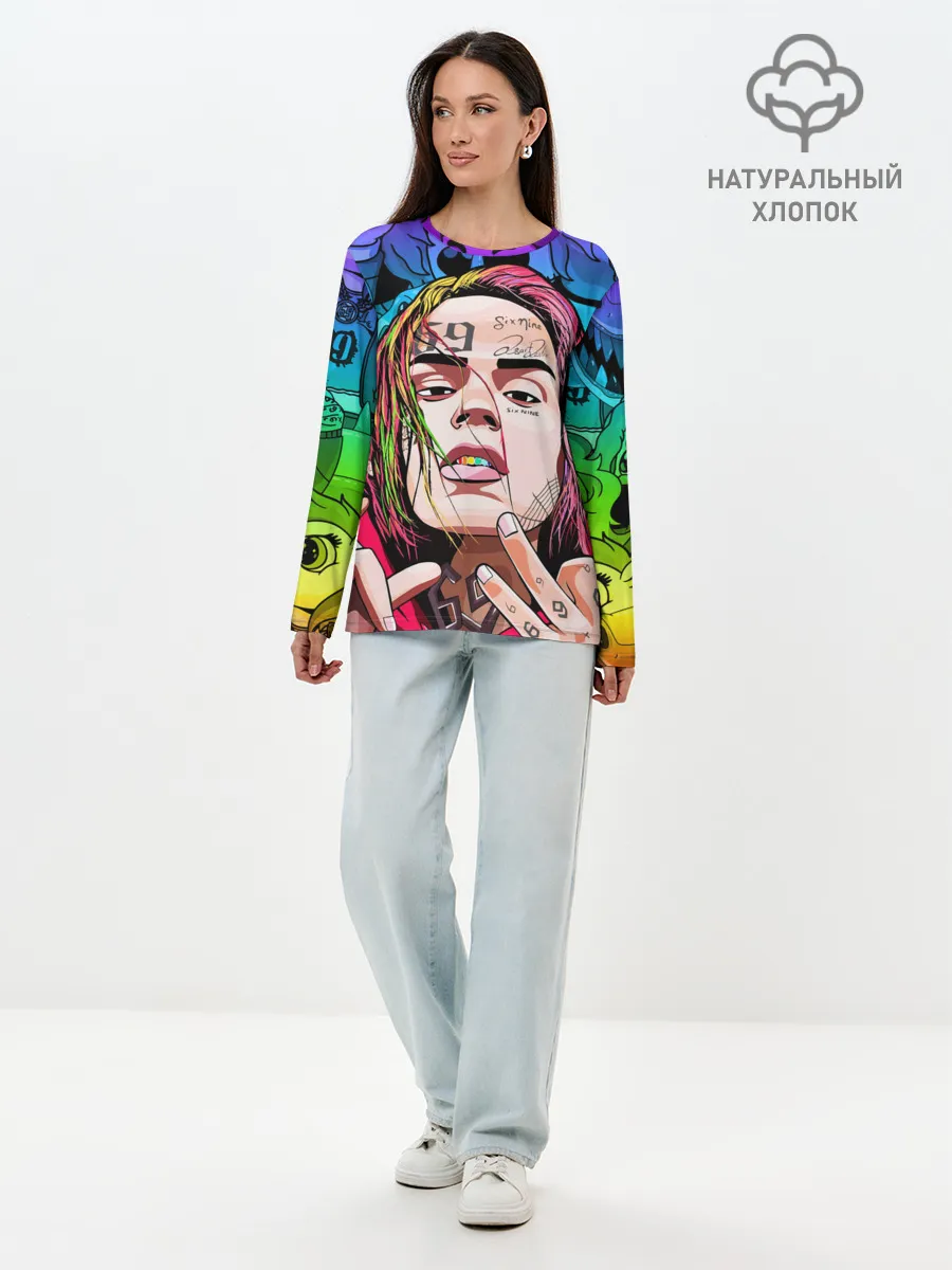 Лонгслив женский. Хлопок / 6IX9INE