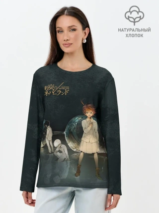 Лонгслив женский. Хлопок / The Promised Neverland Logo