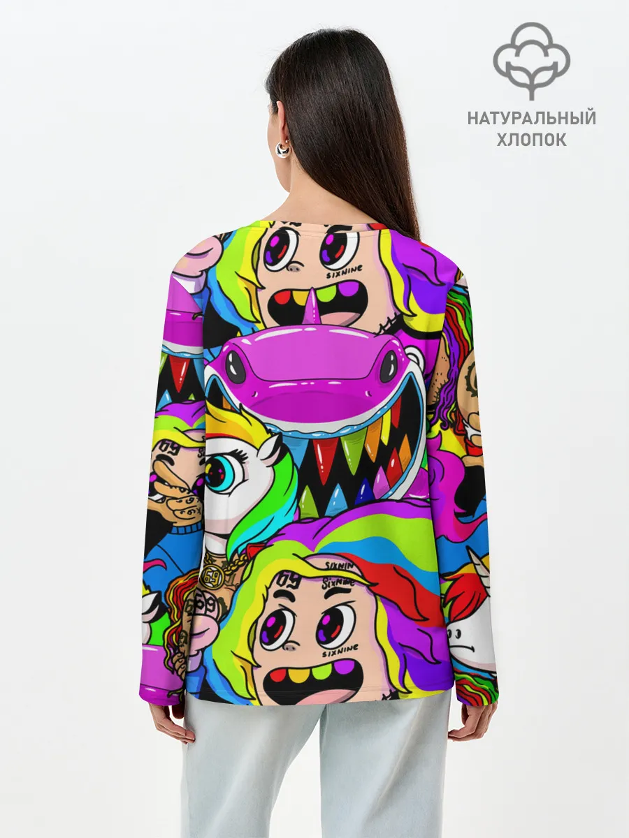 Лонгслив женский. Хлопок / 6IX9INE