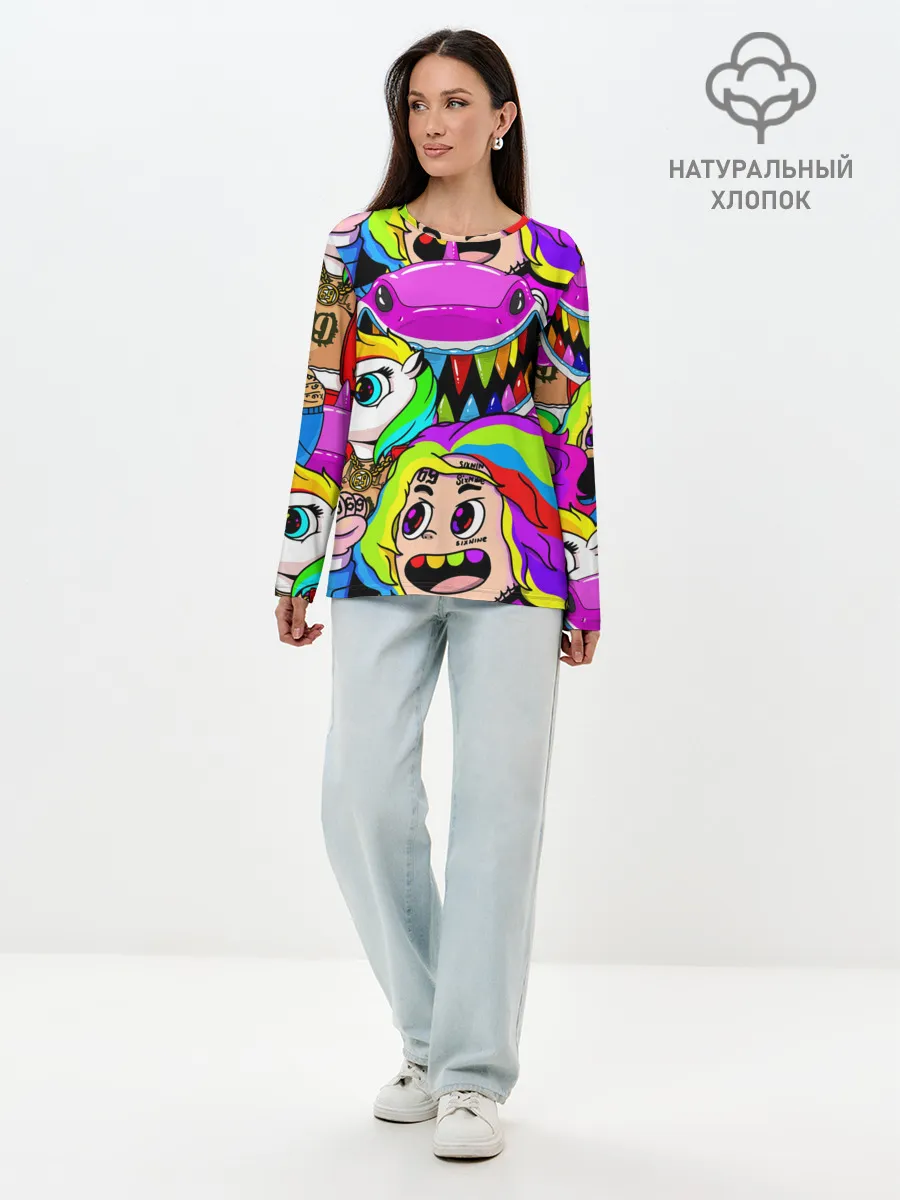 Лонгслив женский. Хлопок / 6IX9INE