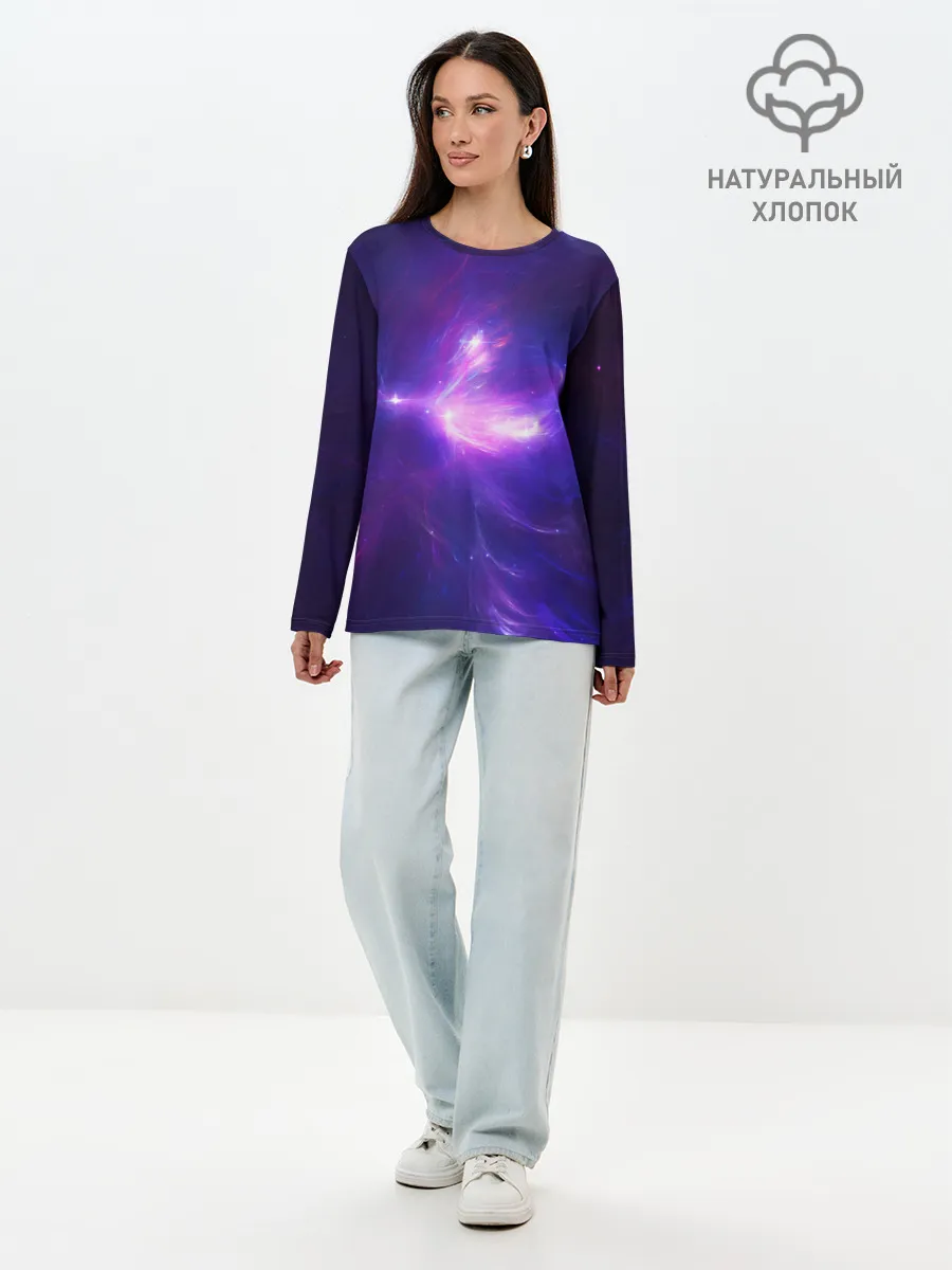 Лонгслив женский. Хлопок / Абстракция