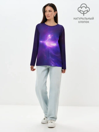 Лонгслив женский. Хлопок / Абстракция