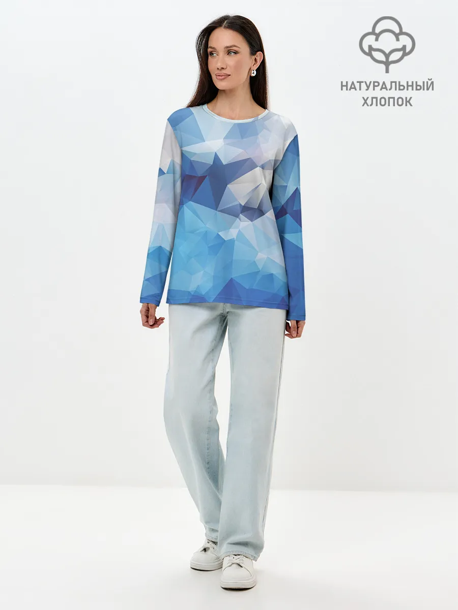 Лонгслив женский. Хлопок / Абстракция