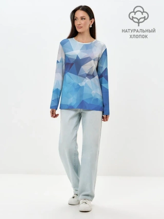 Лонгслив женский. Хлопок / Абстракция