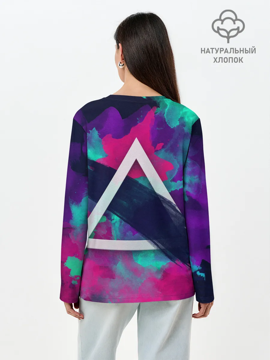 Лонгслив женский. Хлопок / Абстракция