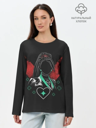 Лонгслив женский. Хлопок / Sage